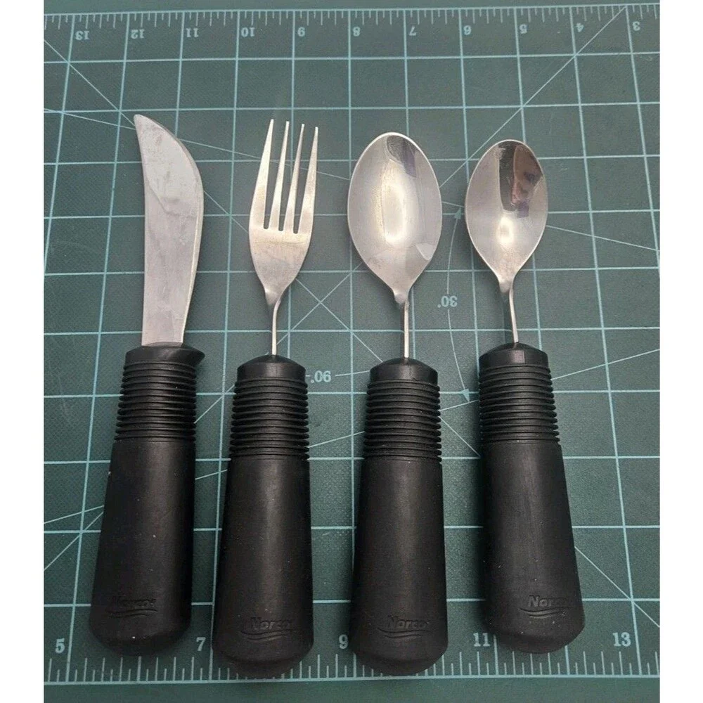 Norco Good Grips Weighted Adaptive Silverware Set Eating Utensils Lot of 4